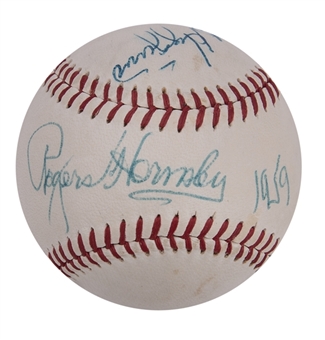 1959 Rogers Hornsby Multi-Signed Baseball (Beckett)
